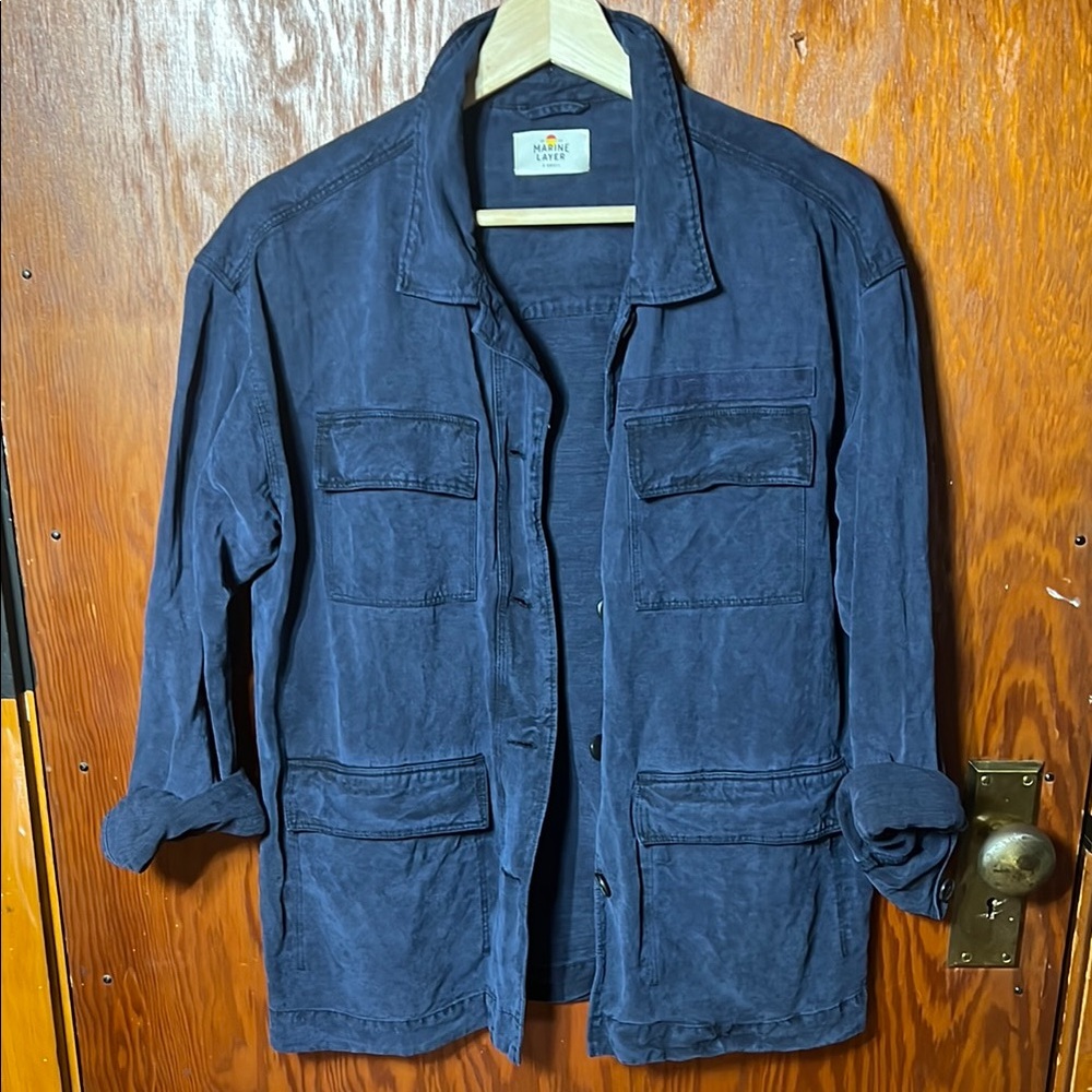 Marine Layer Blue Military Utility Jacket